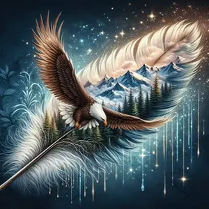 New DIY 5D Diamond Painting Kit, Eagle Theme Full Drill Mosaic Art, Home Wall Decor Gift, Small Size, Model Xinghao Z110a