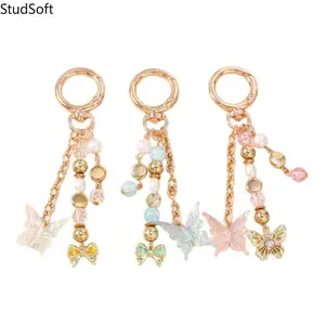 New Hot-Selling Fashion Beaded Keychain — Butterfly Key Fob & Bag Charm