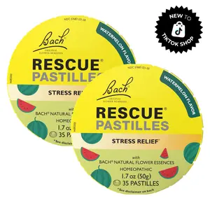 Rescue Stress Relief Pastilles – Natural Watermelon Flavor | Two Pack (35 Count Each)