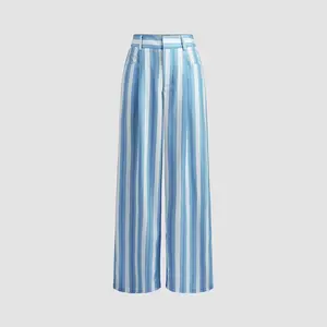 Cider [2 colors, size 0-26]  Mid Waist Striped Wide Leg Trousers
