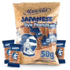 Manzela Japanese Style Peanuts Resealable Bag Baked Snack Packs of 40 Peanut  Flavor