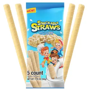 Treats Cereal Straws, Sweet and Crunchy Wafer Tubes, On the Go Snacks, 5 Count, 1.76 oz