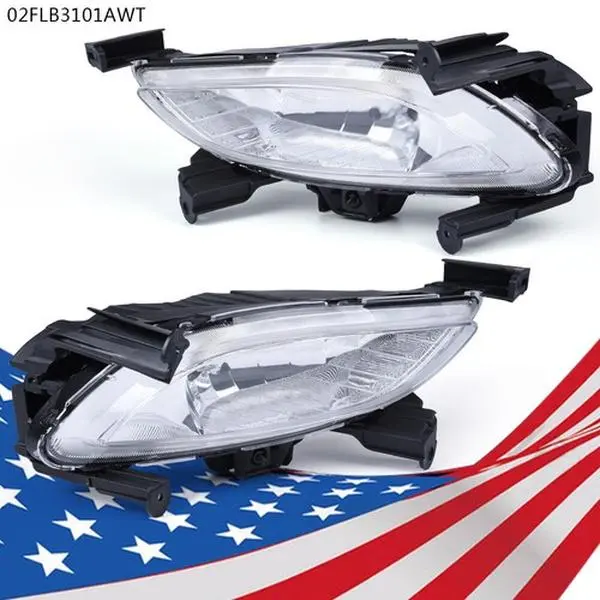 CROSSDESIGN Front Bumper Fog Lamp Pair Set for 2011-2013 Hyundai Sonata, Halogen Bulb Car Auxiliary Lights, Plug-and-Play Auto Parts Accessories, Enhances Night Visibility (LH & RH Sides)