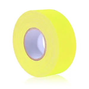 Neon Yellow Gaffer Tape, Fluorescent Yellow Spike Tape UV Blacklight Reactive Spike Tape for Stage Party Play Grid Floors Color Coding Floors Marking (1IN x 49 Feet)