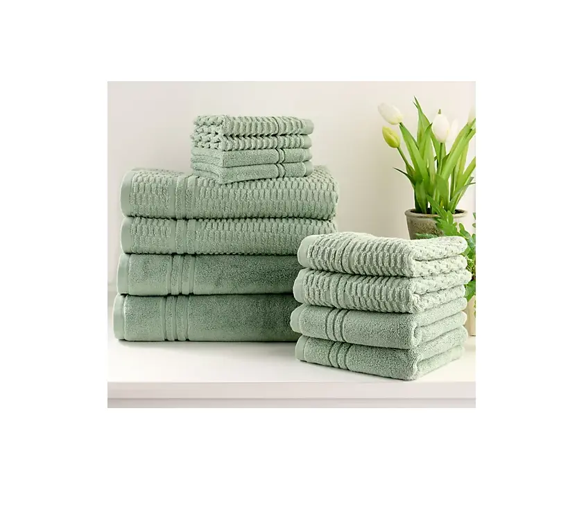 Home Reflections 100% Cotton Solid & Texture 12-pc Towel Set