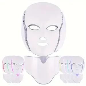 7 Color LED Light Facial Mask Adjustable Beauty Care Tool for Mother's Day Gift US Type White Skin Care Device with Adjustable Features