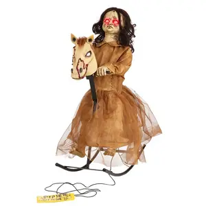 3.5FT Animated Rocking Horse with Doll Prop
