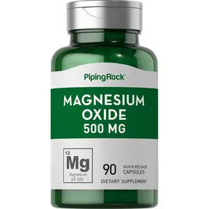 Piping Rock Magnesium Oxide 500mg Capsules | 90 Count | Non-GMO, Gluten Free Supplement