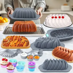 45/21 Pieces， Silicone Loaf Pan for Baking Bread, Non-Stick Kitchen Oven Bread Pan, Perfect for Banana Bread, Sandwich Bread, Pound Cake and Meatloaf，Halloween and Christmas cakes and jellies Top gift choices