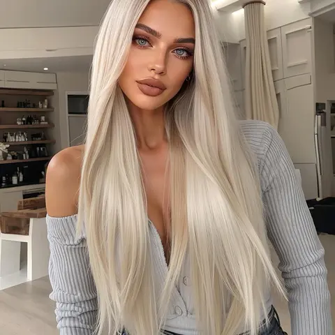 30 Inch Long Blonde Layered Wigs for Women, Gorgeous Fluffy Wigs without Bangs, Synthetic Lace Front Wigs for Party, Daily Use