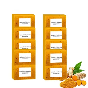 Lemon Turmeric Soaps, 10pcs/set Koji Soap, Handmade Cold Processed Soap, Body Cleansing Handmade Soap, Bath & Body Care Product, Turmeric Soap Bar