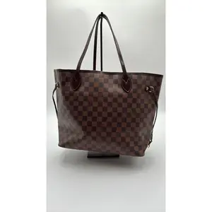 Pre-owned Louis Vuitton Leather Luxury Bags & Accessories Damier Neverfull MM Int Red, Date Code: DU2116