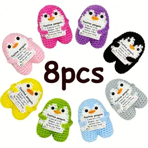 Handmade Crochet Penguin, Inspirational Card, Personalized Gift, Gift Idea