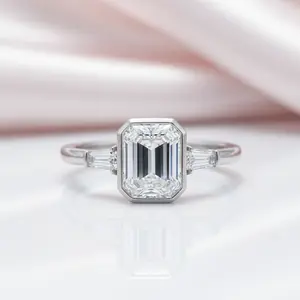 1.5ct Emerald Cut Diamond Option Engagement Ring