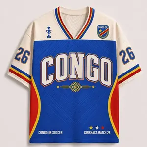 Congo DR Soccer Jersey, DR Congo Football Fan Shirt, Kinshasa Match 26 Game Day Tee, Congo Jersey Top, Soccer Fan Gift