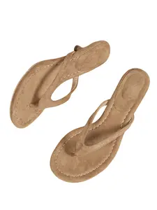 High-Quality Fashion Comfortable Casual Low Heel Sandals, PU Leather, Plain Pattern, Summer Essentials, Versatile Ladies' Shoes, Bare Color Series