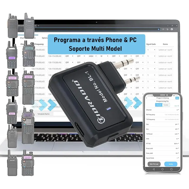 TIDRADIO Wireless Portable Programmer for Walkie-talkie, Replacement Programming Cable, Phone APP One-key Programming, Searching for Nearby Repeaters for Most Models of Walkie-talkies, Local Repeater Search, Wide Compatibility, Wireless Convenience Device