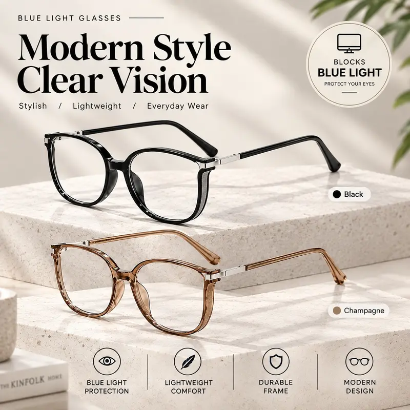 Unisex Rectangular Full Rim Photochromic Reading Eyeglasses - High Quality Eyewear, Lightweight Durable Glasses, Blue Light Blocking Lens, Metallic Hinges, Polycarbonate Lenses, Read-Screen Switch, Screen Time Use