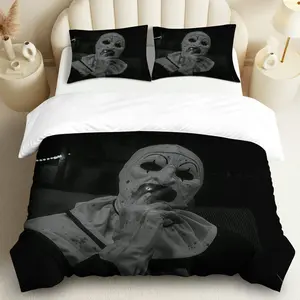 3PCS Duvet Cover Set, 1 Duvet+2 Pillowcases(Without filler), Horror Ghost Mask theme, Halloween bedding set, Spooky Decor Suitable for decoration bedroom, hotel, guest room, lounge.