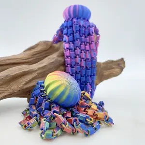 3D Printed Cute And Quirky Little Octopus Toys with Vibrant Gradient Colors, Suitable for Ages 3 And Up Movable Octopus Toys for Model Making And Hobby Development Father's Day Gift