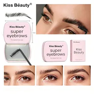 Eyebrow Styling Soap with Eyebrow Brush, 1 Set Eyebrow Shaping Wax Cream & Eyebrow Brush, Long Lasting Eyebrow Gel Eye Brow Stereotyped Cream, Eyebrow Gel Makeup