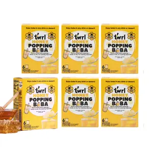 6-boxes Twrl Honey Popping Boba - Single Serve - Pack of 6 - Dye-Free - Gluten Free - Perfect for Tea
