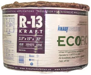 Guardian Building Prod  Fiberglass Insulation R13K 15 in. x 32 ft. Roll