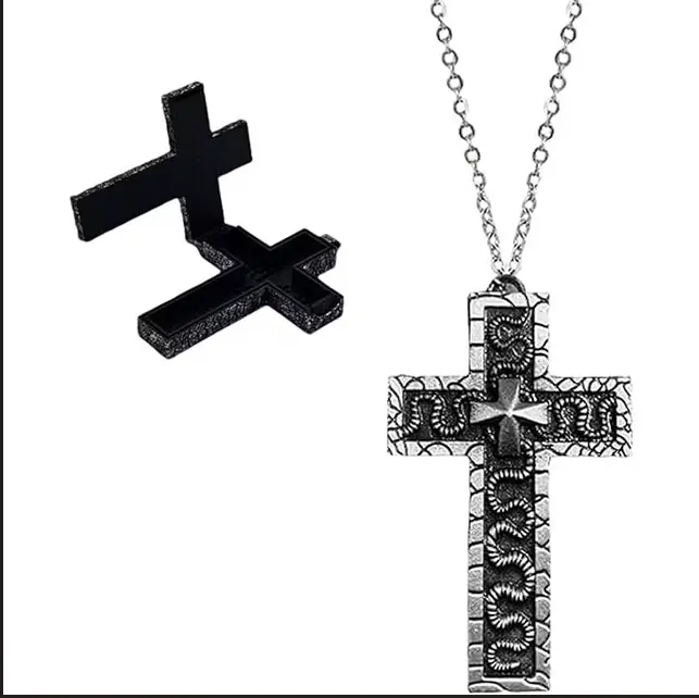 Squid Game Thanos Cross Necklace With Hidden Compartment.
