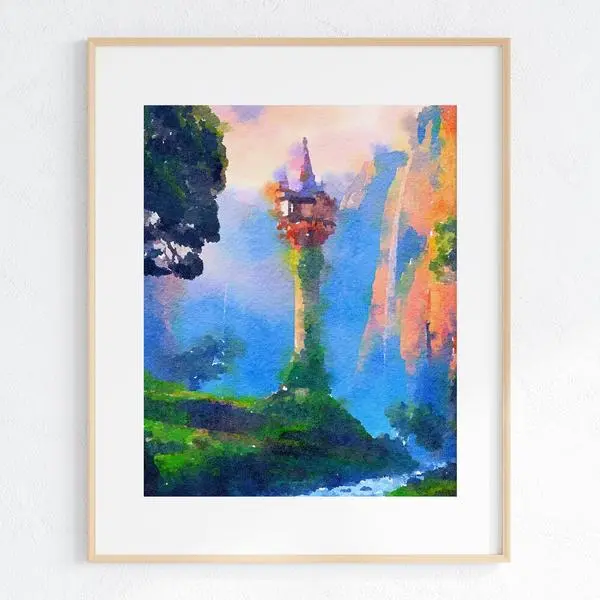 Rapunzel Tangled Vintage Art Poster Unframed Nursery Wall Decor