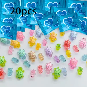 50/30/20pcs Glow-In-The-Dark Turtle Resin Toys, DIY Decorative Ornaments, Party Favors, Garden Fish Tank Aquarium Accessories, Random Packaging