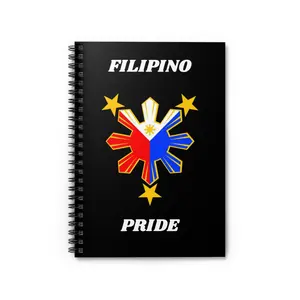 Filipino Pride Spiral Notebook – Philippine Flag Sun & Stars Ruled Journal