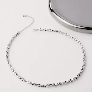Arcane Rhodium Chain Necklace - Elegant Silver-Tone Jewelry for Everyday Wear