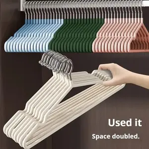 30/20/10pcs Durable Plastic Clothes Hanger Set, Space Saving Hanger, Fashionable Drying Rack for Dresses & Shirts, Blue Option Available, Closet Organizer Essentials