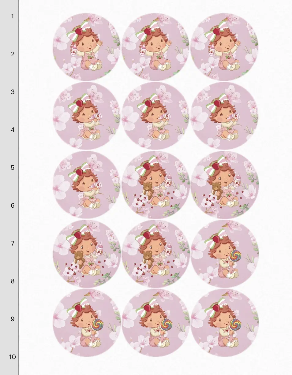 Strawberry shortcake Oreo edible image sheet