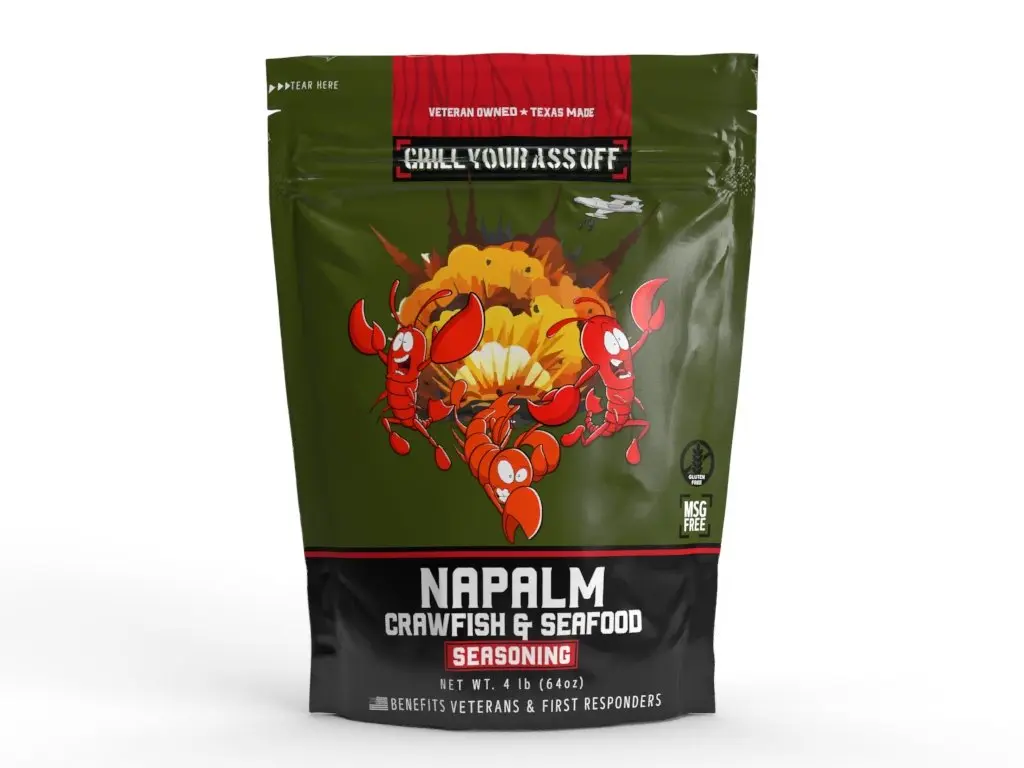 Grill Your Ass Off Napalm Seafood Boil - 64oz Spicy Cajun Seasoning for Crawfish, Shrimp & Crab - Authentic Louisiana Heat