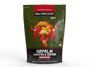 Grill Your Ass Off Napalm Seafood Boil - 64oz Spicy Cajun Seasoning for Crawfish, Shrimp & Crab - Authentic Louisiana Heat