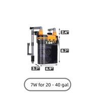 7W for 20 - 40 gal