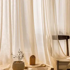 Solid Color Sheer Curtain, Modern Simple Window Curtain, Soft Curtain for Living Room Bedroom Kitchen Door, Home Decoration Curtain