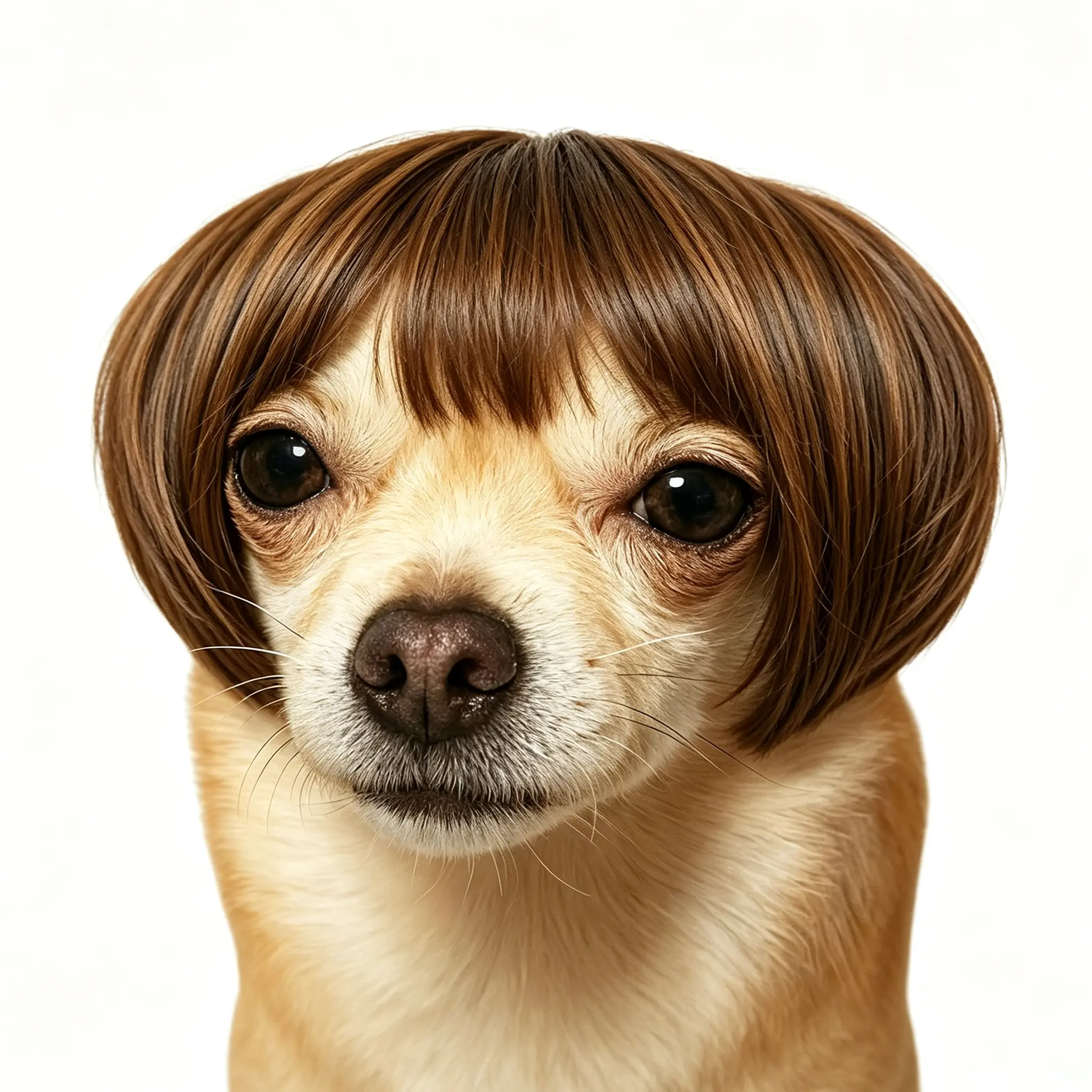 Pet Short Hair Wig Headband - Polyester Dog & Cat Costume Wear, Fun Look Role-Play Accessory for Halloween, Christmas, Cute Gift for Fur Babies