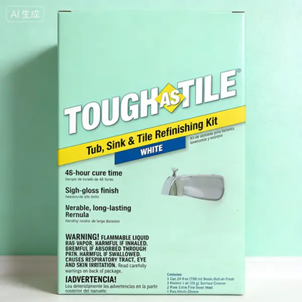 26 oz White Tub and Tile Refinishing Kit - Brush-On Epoxy Coating System with Reusable Tools, Steel Wool, Prep Cleaner, Drip and Sag Resistant, 48-Hour Cure Time, Professional-Grade, Durable and Waterproof Finish for Tubs, Countertops, Waterproofed