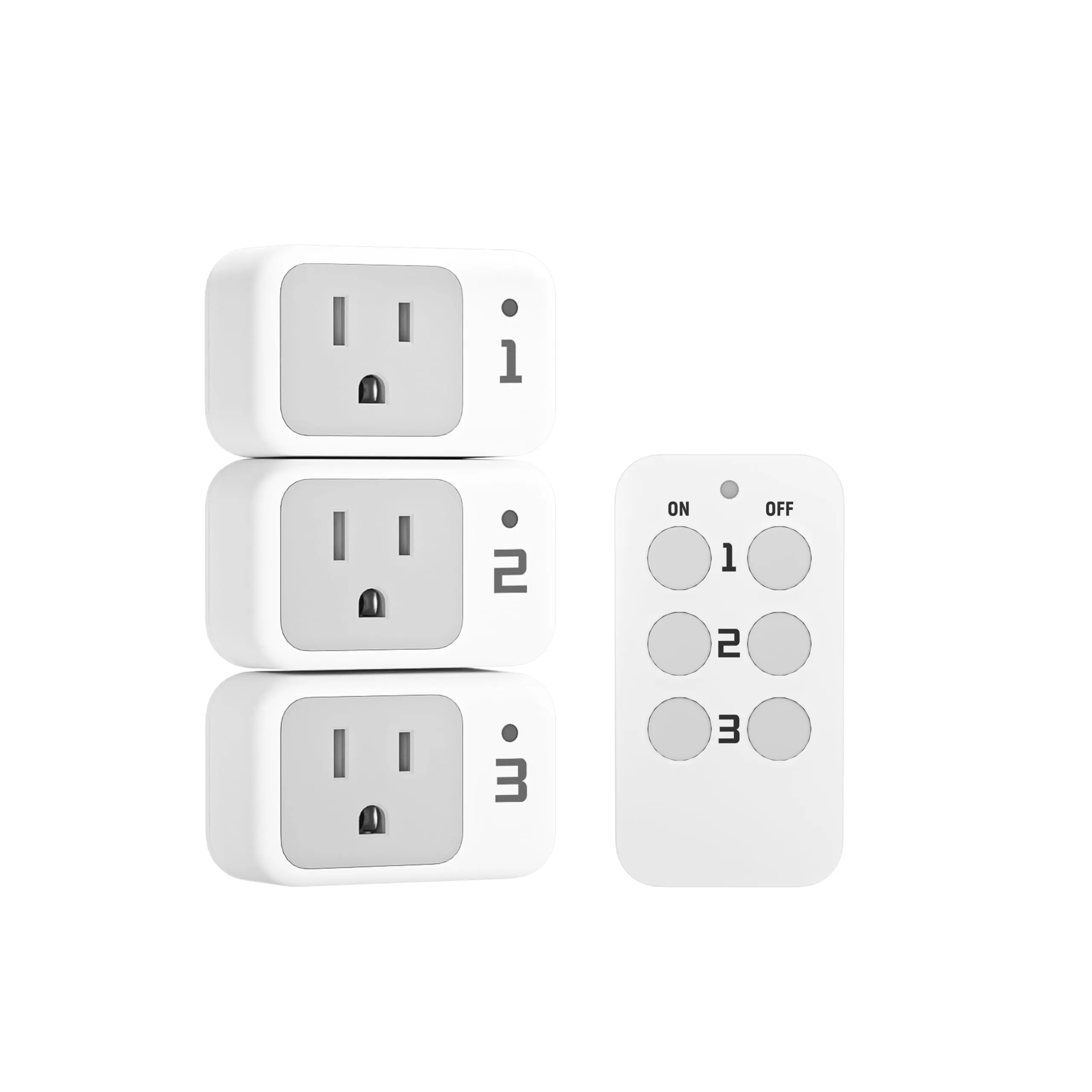 TESSAN Electrical Light Switch, Remote Control Outlet, Plug in Wall Plug with ON/Off Switch for Indoor String Lights, Lamps, Home Small Appliances, 100ft Range (1 Remote + 3 Outlets)