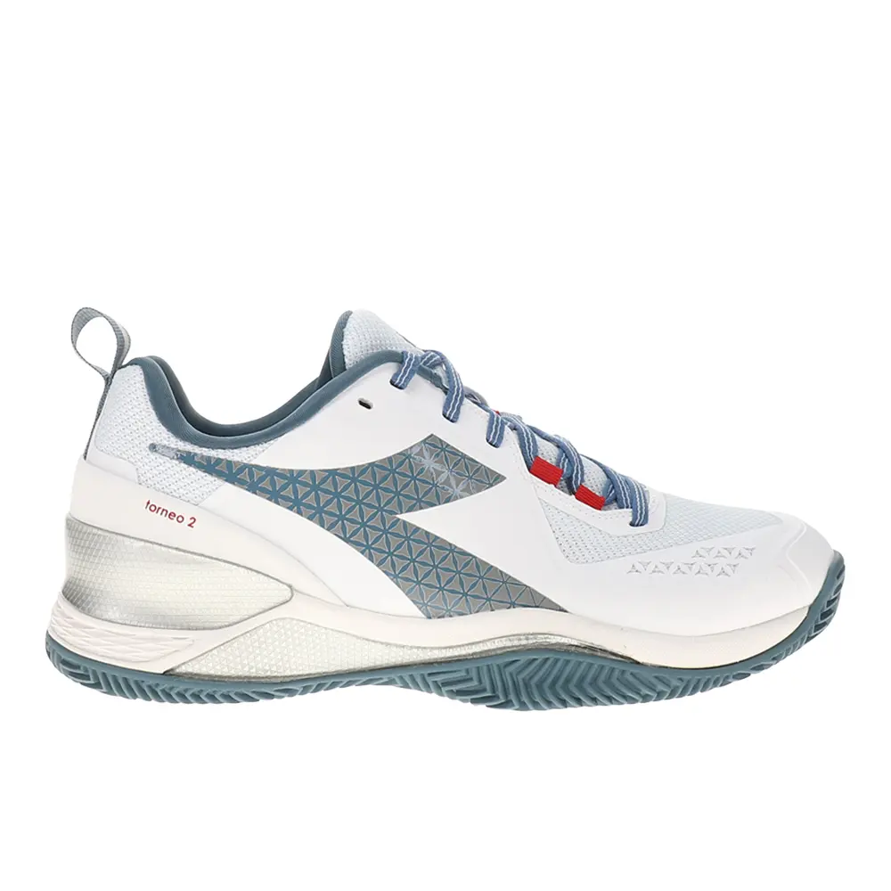diadora Mens Blushield Torneo 2 Clay Tennis Sneakers Shoes - Blue, White