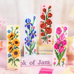 4-Pack Floral DIY Bookmark Kit – Sunflower, Tulip, Iris & Red Rose Designs, 5.5x17.5cm Synthetic Paper, Includes Tweezers, Craft Kit for Plant & Flower Lovers,TikTokShopJumpstartSale