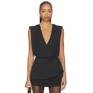 MORE TO COME Birdie Wrap Top in Black