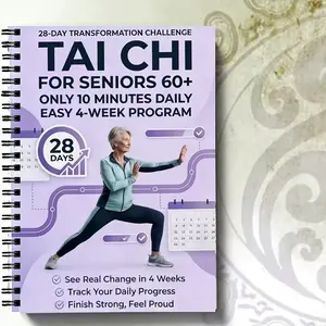 Senior & Beginner Tai Chi Practice Manual, Spiral Bound, Gradual Daily Exercises, Gentle Movements for Fitness, Training, Step-By-Step Guide