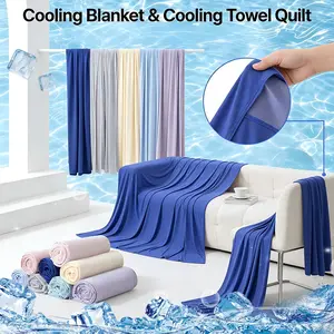Cooling Blanket for Hot Sleepers, Q-Max Coolness Value 0.35, Multi-Color Moisture-Wicking Fabric, Soft and Breathable, Versatile Use