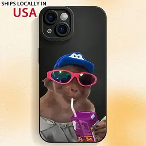 Cartoon Monkey Design Phone Case, 1 Count Cute TPU Anti-drop Protective Case, Phone Accessories for iPhone XS/XR/XS Max/11/12/13/14/15/16 Pro Max
