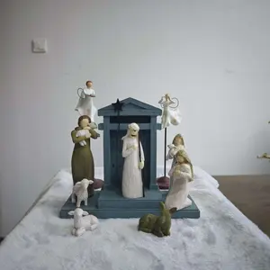 Nativity Figurine Set, 10pcs/set Religious Themed Desktop Ornament, Home Decor Supplies for Living Room Bedroom Office