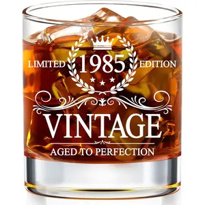 40th Birthday Gifts For Men - 40th Birthday Decorations - Gifts For 40 Year Old Man - 1985 Bday  For Him - 40th   Glasses -  For 40th Bday - 1985   Glass