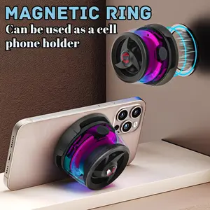 Portable Mini Magnetic Bluetooth Speaker & Phone Holder, 5W Stereo Wireless Audio with LED Light/Nightlight, TWS Sync, USB Rechargeable, 6H Playtime — 2-in-1 Stand for Hands-Free Viewing, Perfect for Travel, Camping & Outdoor Adventures